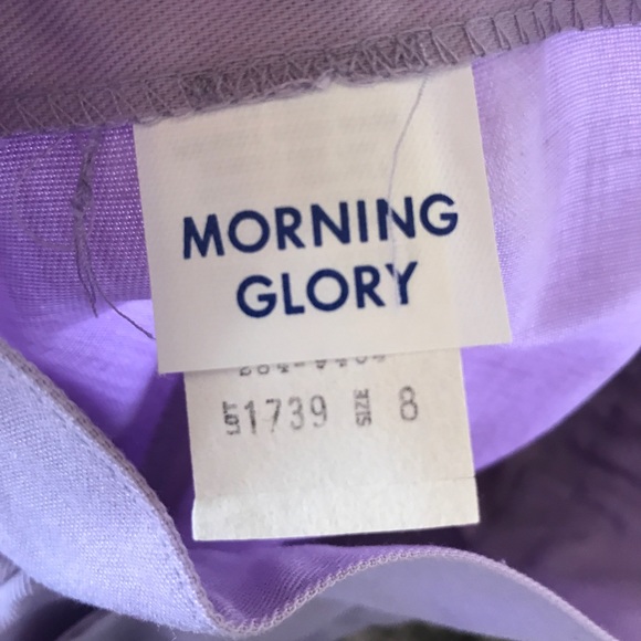 💎 Vintage Lavender Morning Glory Denim Culottes 8 - Picture 4 of 5
